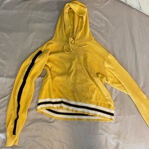 Urban heritage cropped knitted yellow hoodie